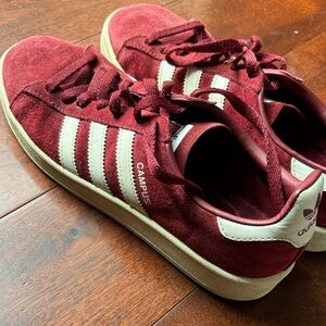 Adidas Campus Burgundy Suede Shoes